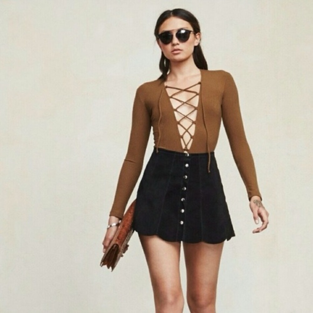 Reformation Avalon Bodysuit in Brown